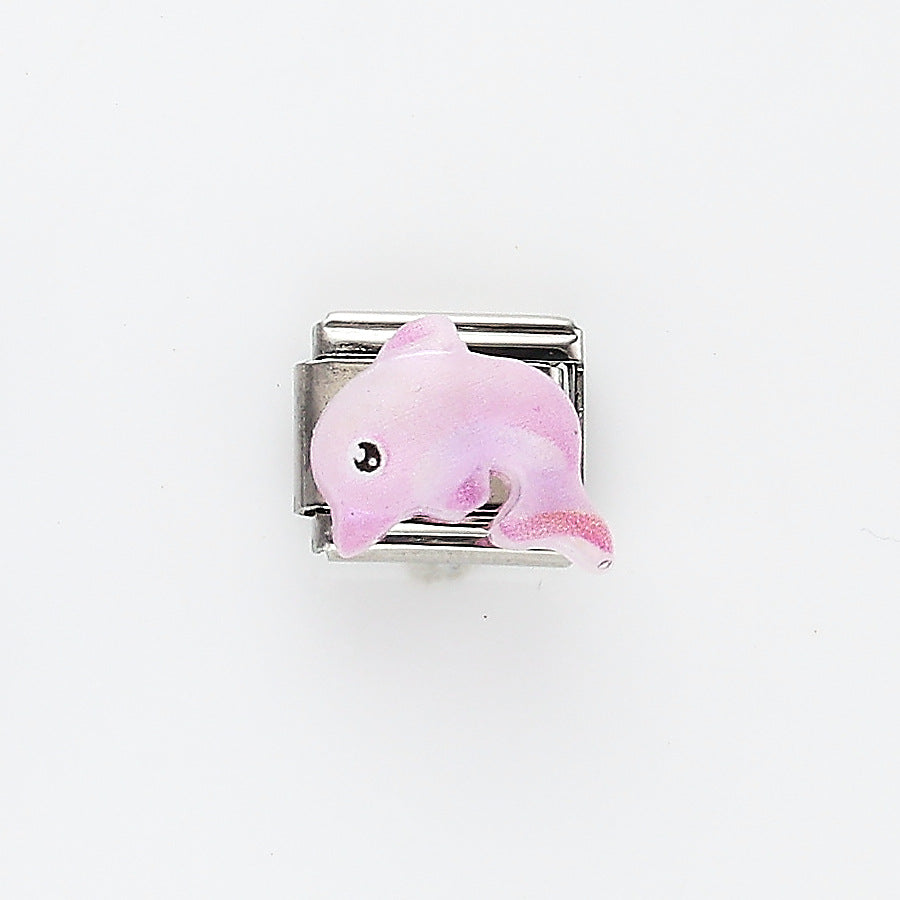 Wholesale 10pcs Italian Charm Bracelet 9mm DIY Splicing Marine Life Series Stainless Steel Composable Bracelet