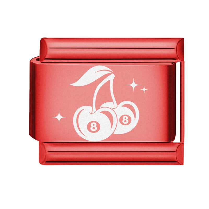 Wholesale Italian Charm Bracelet 9mm DIY Splicing Red Background Stainless Steel Composable Bracelet