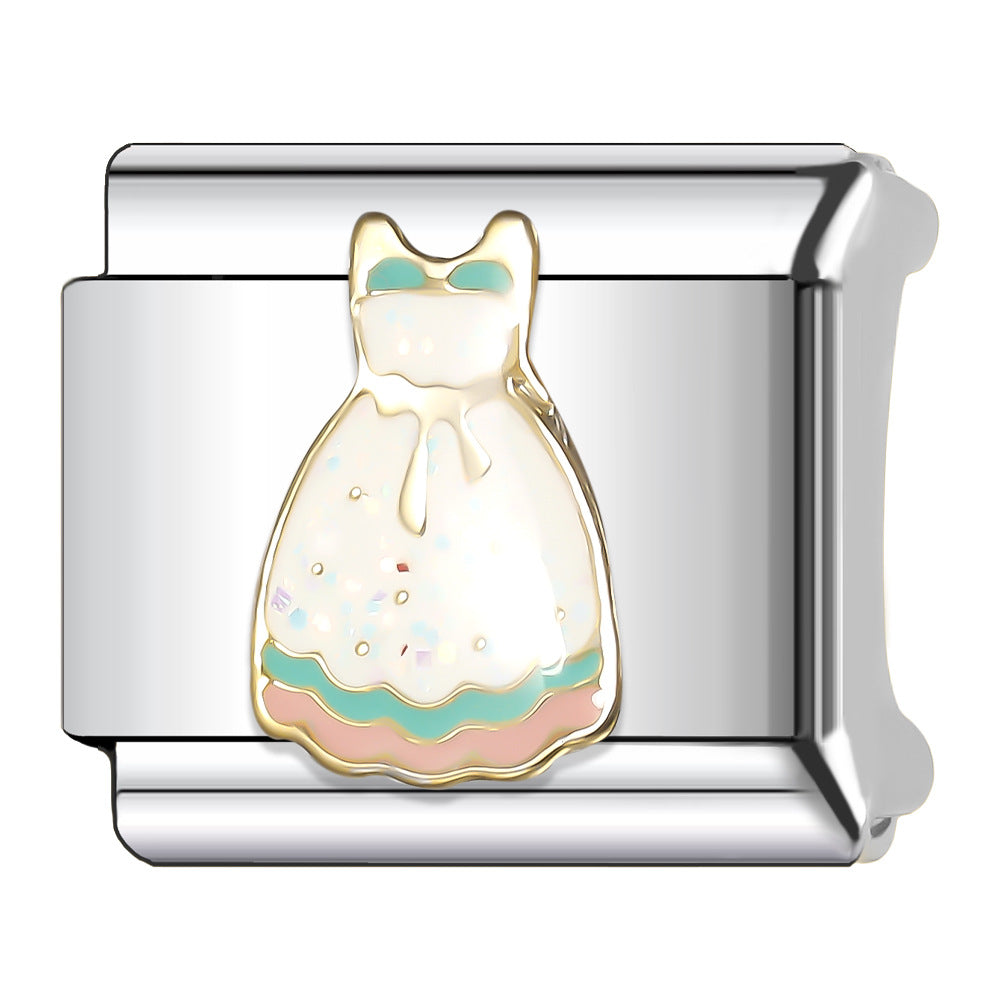 Wholesale Italian Charm Bracelet 9mm DIY Splicing Creative Pattern Stainless Steel Composable Bracelet