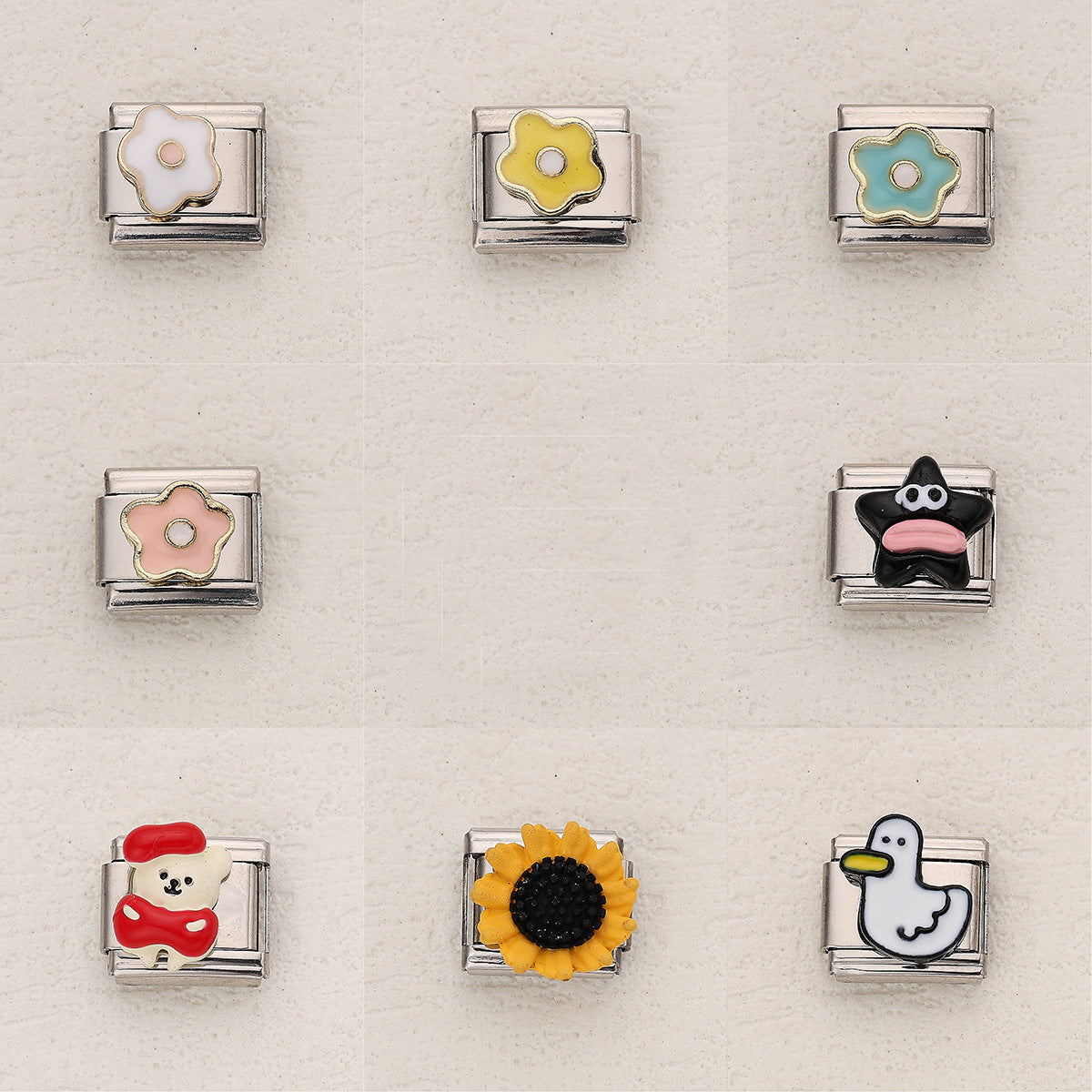 Wholesale 10pcs Italian Charm Bracelet 9mm DIY Splicing Cute Creative Stainless Steel Composable Bracelet