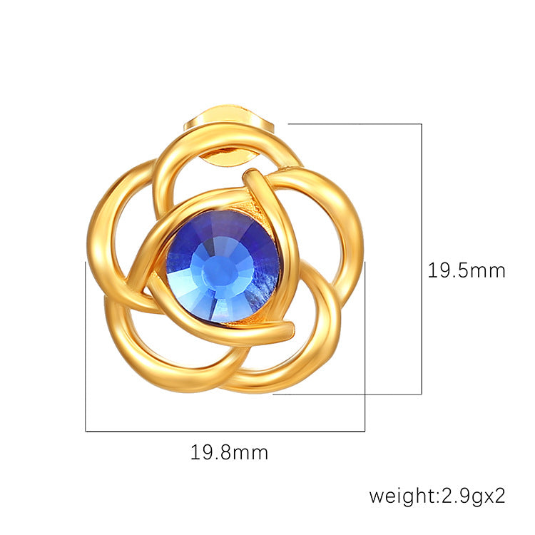 Wholesale Stainless Steel Diamond Earrings European American Style Fashion Accessory for Women