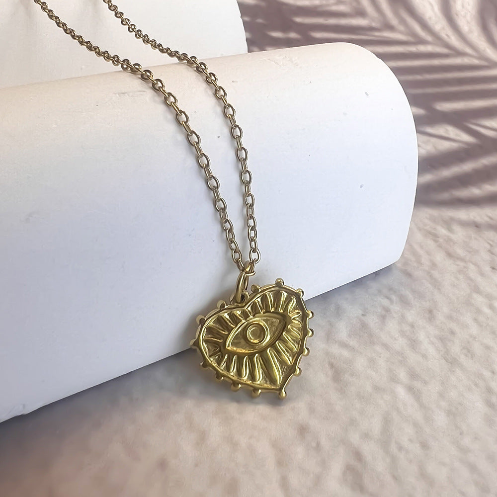 Wholesale Gold Evil Eye Necklace Stainless Steel Plated 18k Necklaces ACC-NE-Youbi005