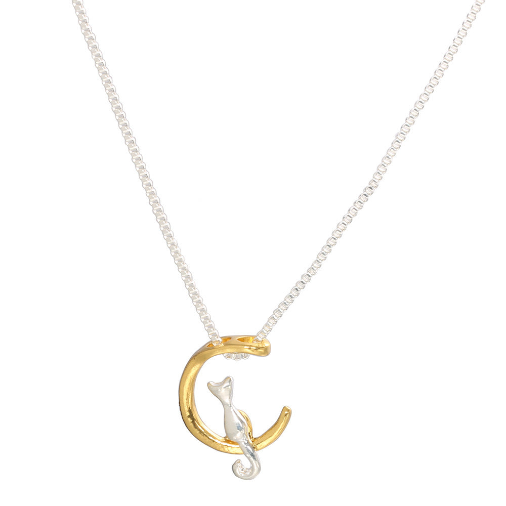 Wholesale  moon cat necklace clavicle chain
