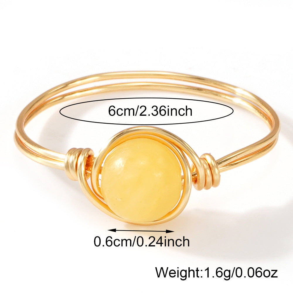 Wholesale Natural Stone Ring Light Luxury Elegant Niche Design Jewelry Accessory Gift