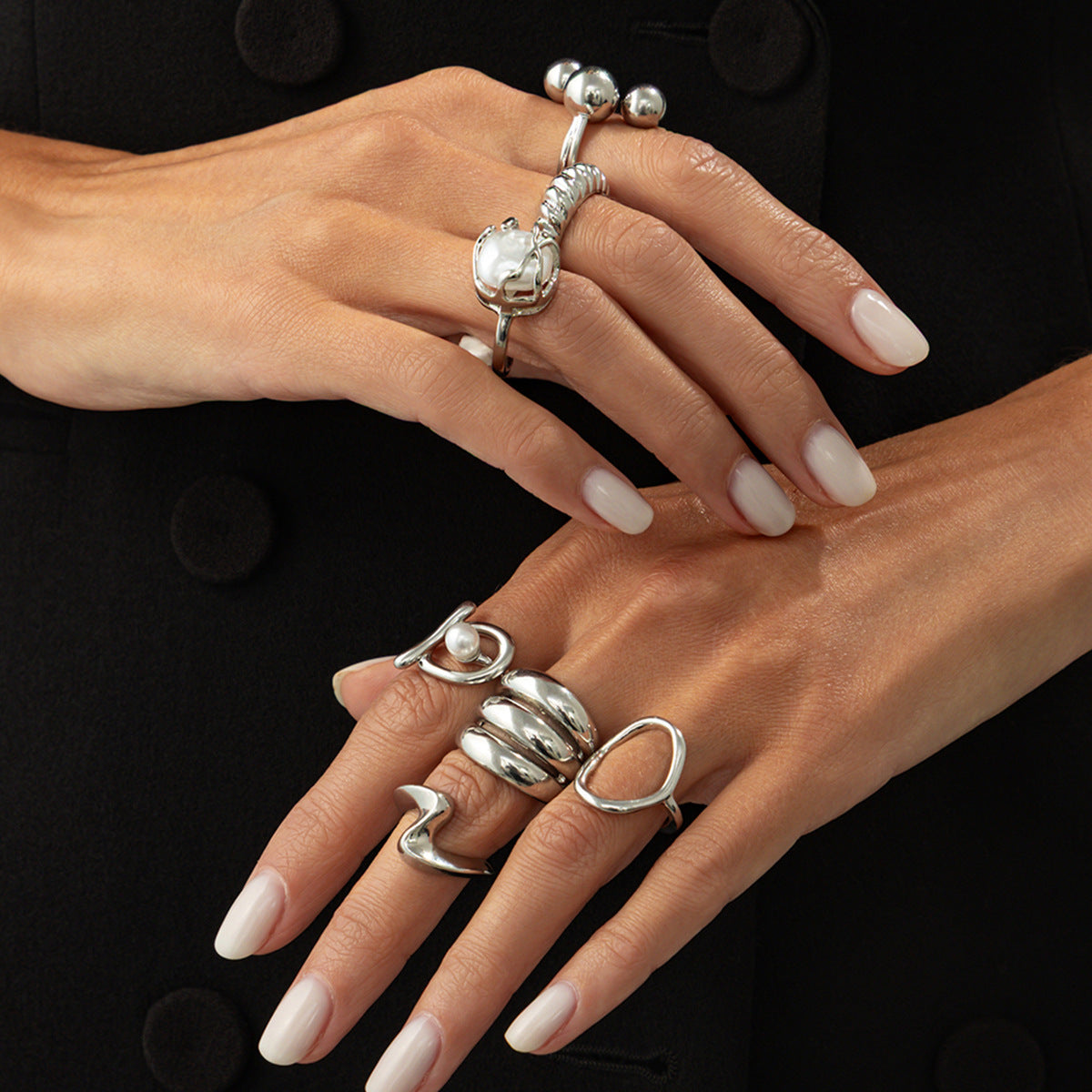 Wholesale Asymmetrical Metal Glossy Ring