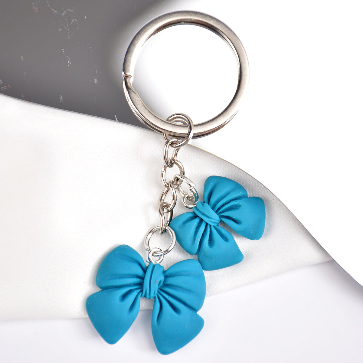 Wholesale  Candy Color Bow Flower Pendant  Keychain