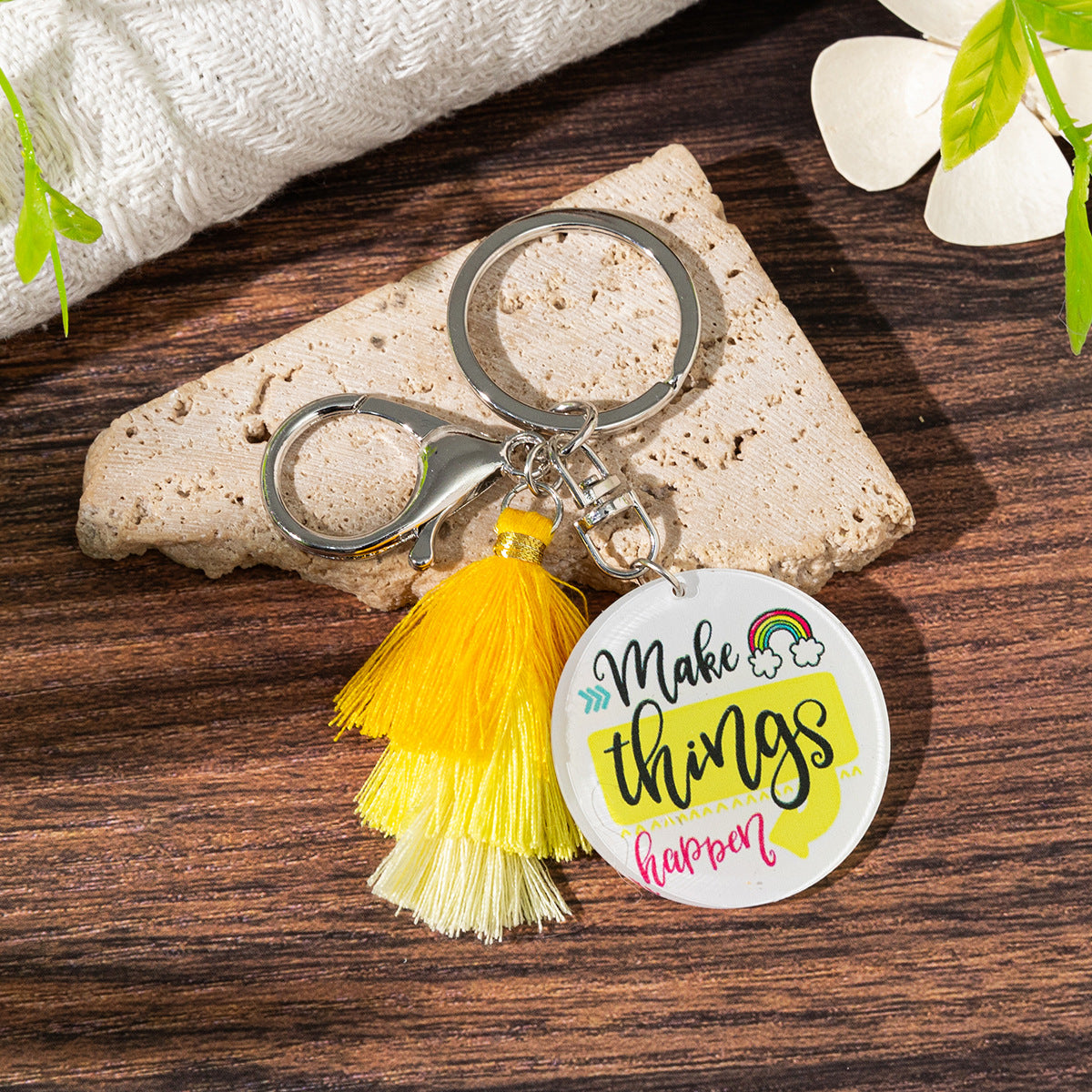 Wholesale Acrylic Gradient Tassel Keychain