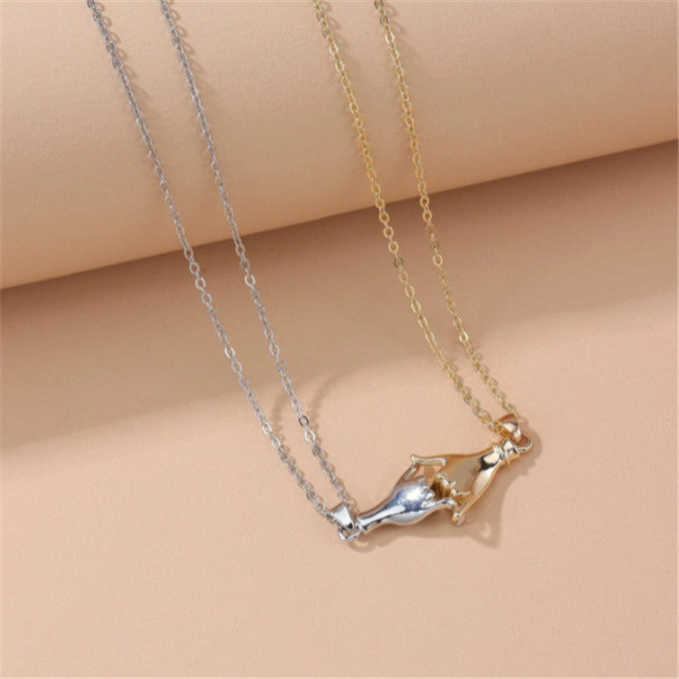 Wholesale Valentine's Day Finger Hook Couple Necklace