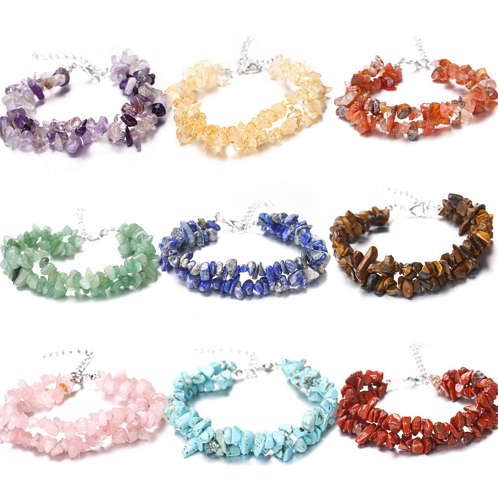 Wholesale Handmade Natural Crystal Double-Layer Bracelet Fashion Accessory Boutique Resale
