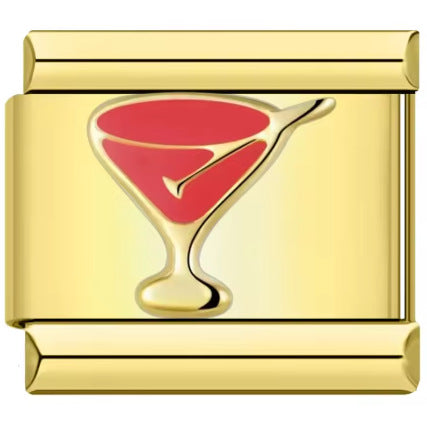 Wholesale Italian Charm Bracelet 9mm DIY Splicing Peach Blossom Black Cat Stainless Steel Composable Bracelet