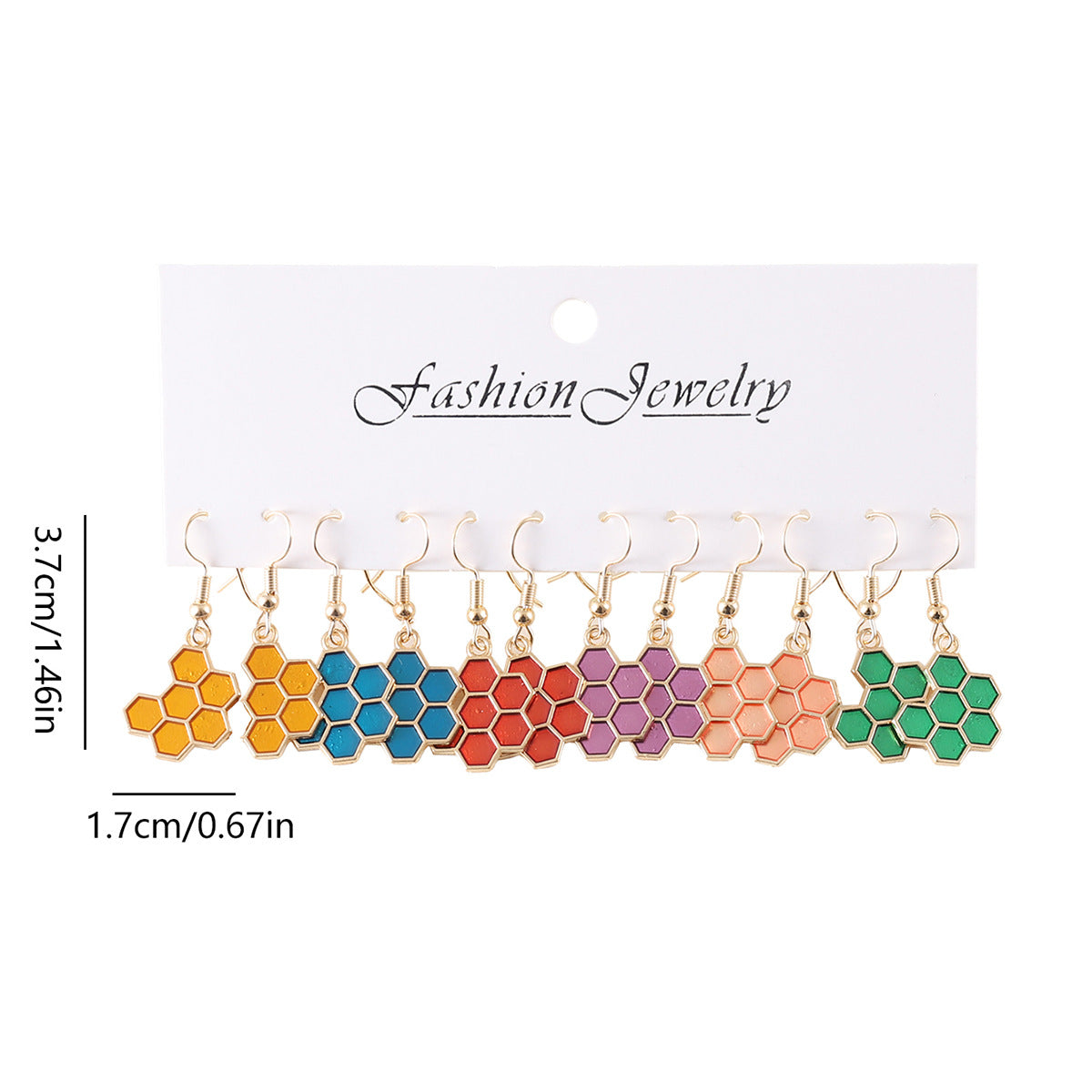 Wholesale  Candy-Colored Honeycomb Earring Set