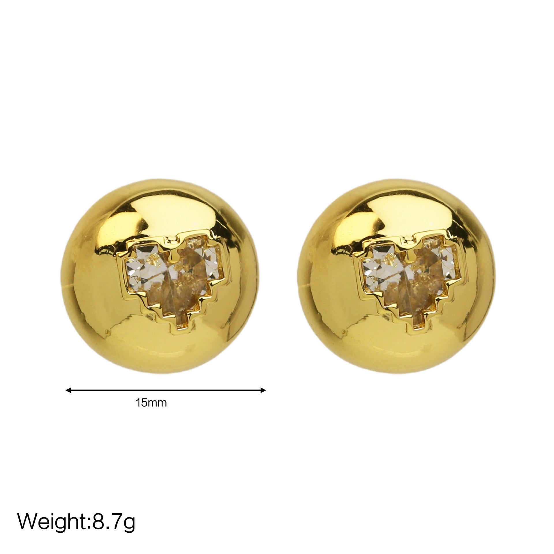 Wholesale 18k golden horse sek love heart heart cute little earrings
