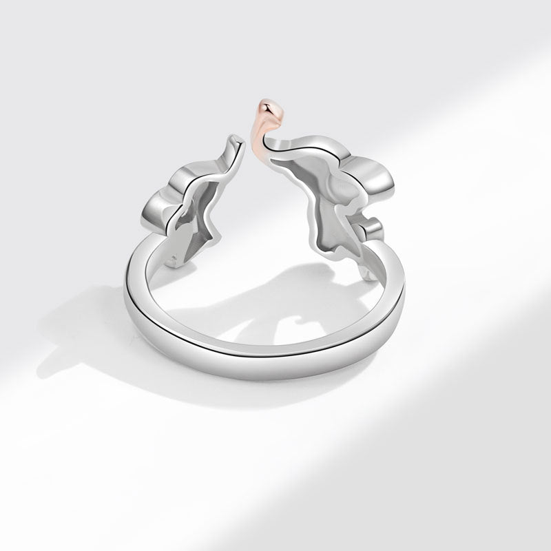 Wholesale Mother's Day Two Color Elephant Open Ring Adjustable Rings ACC-RS-YJY005