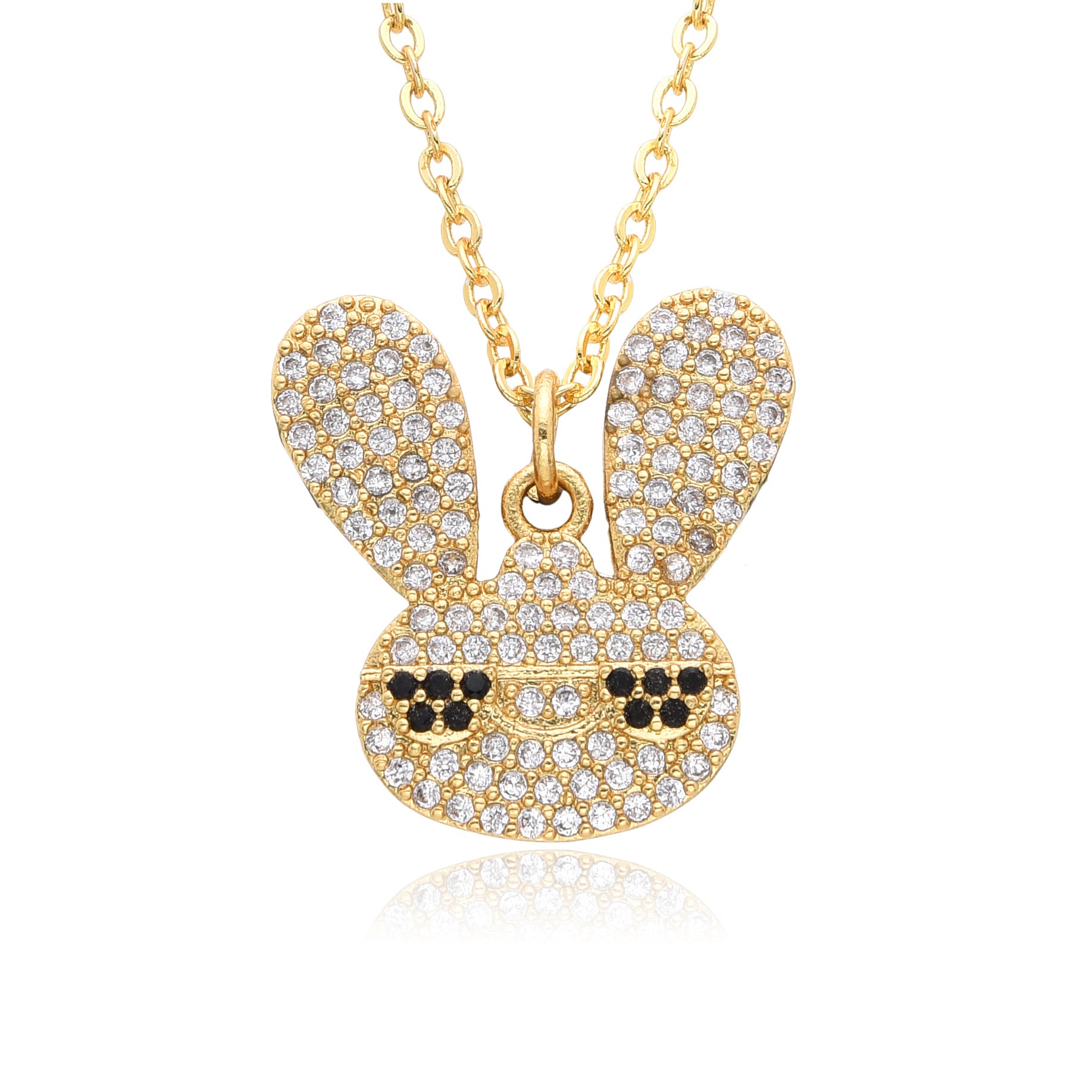 Wholesale  personalized creative copper gold-plated micro-inlaid colorful zircon dinosaur pendant necklace