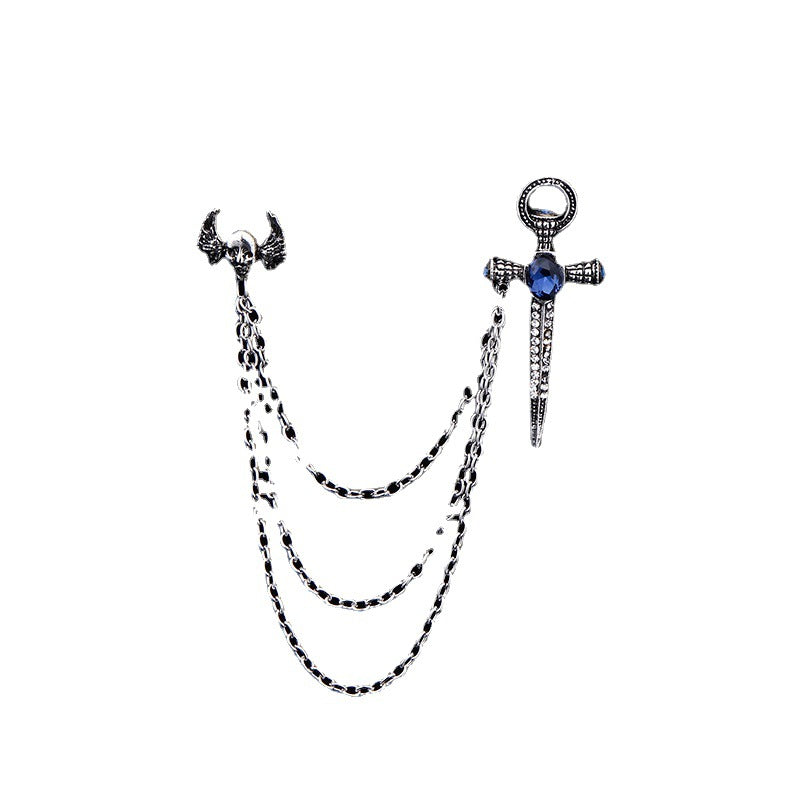 Wholesale   Personalized Skull Badge Wings Sword Vampire Brooch