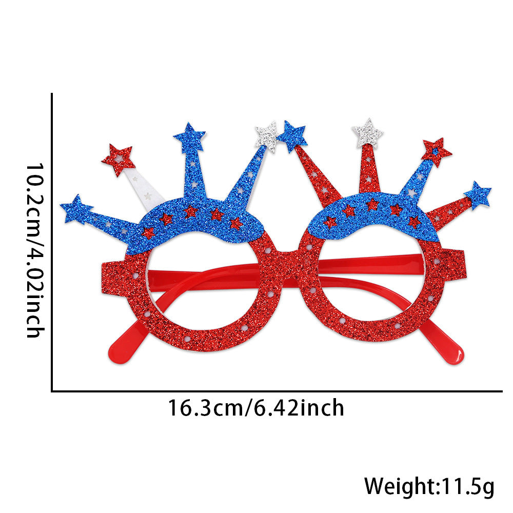 Wholesale  Independence Day Five-pointed Star Glasses Decoration