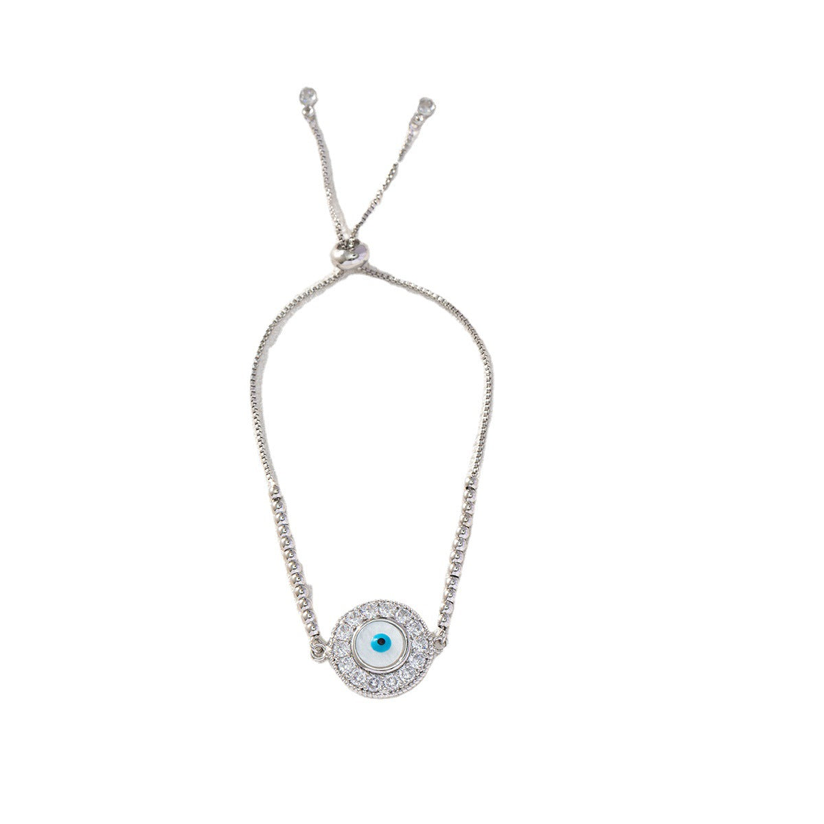 Wholesale Copper Zircon Evil Eye Bracelet Trendy Blue Eye Drip Oil Jewelry Accessory Women S Boutique Gift
