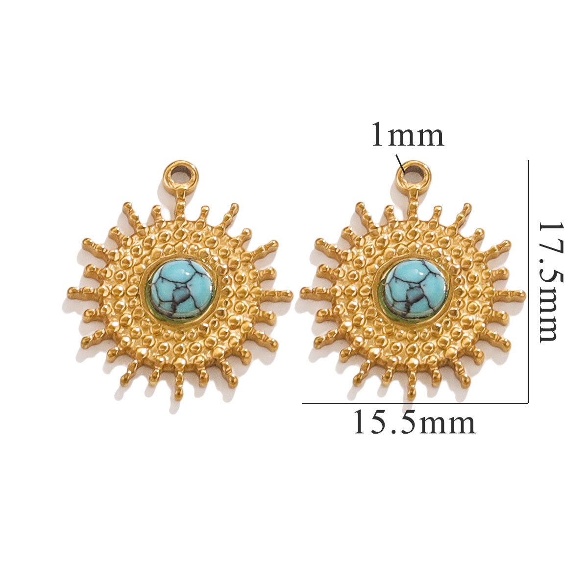 Wholesale 5pcs Stainless steel  retro three-dimensional sun love pendant