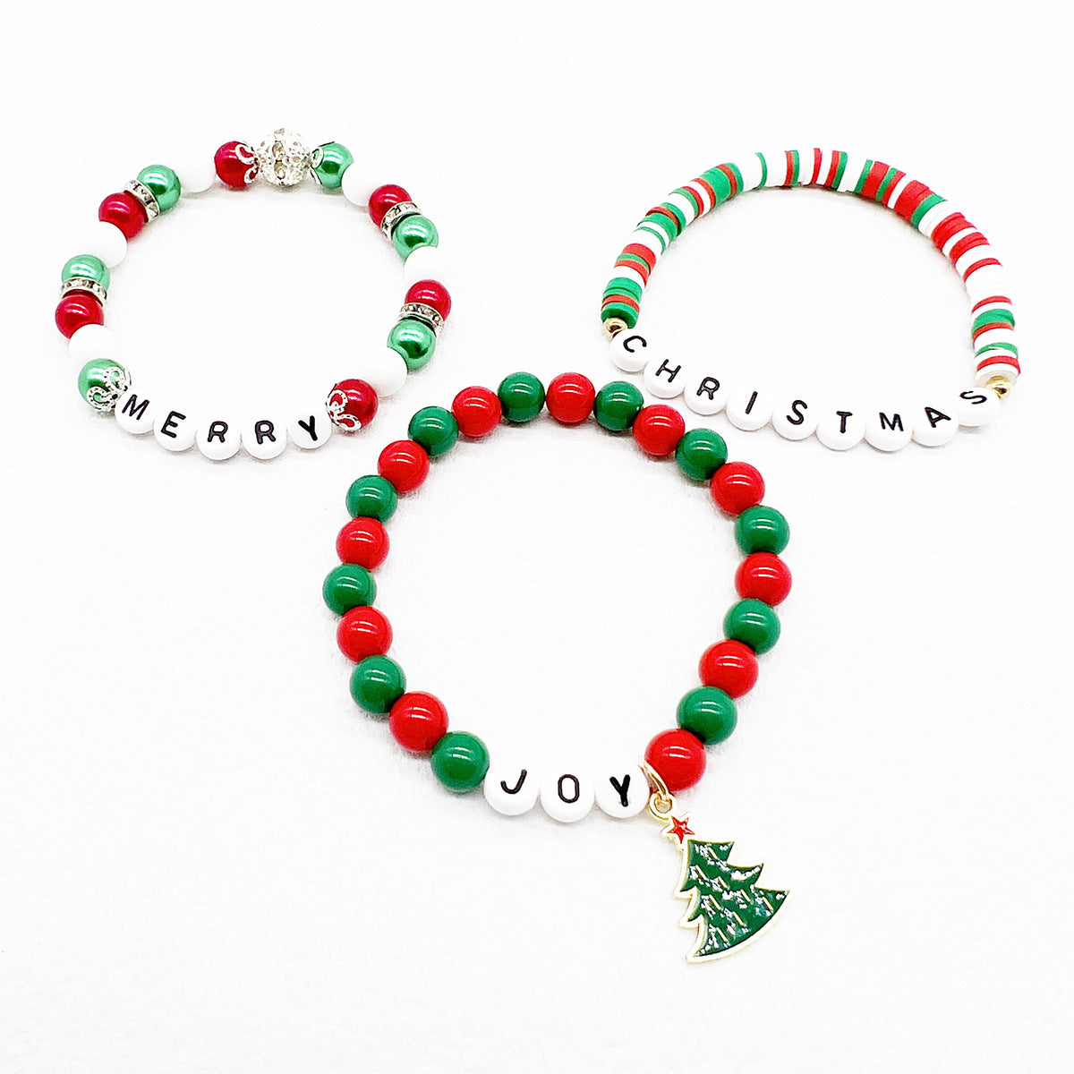 Wholesale Christmas Beaded Letter Stretch Bracelet Set ACC-BT-Nanh003