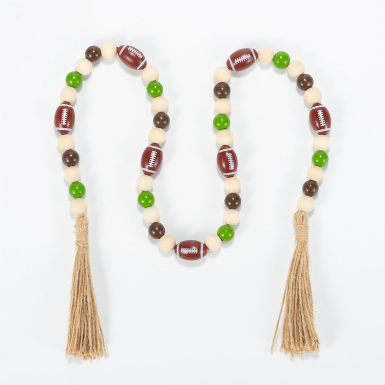 Wholesale 50pcs Rugby Wooden Beads Colorful Wooden Beads ACC-BDS-DianJin002