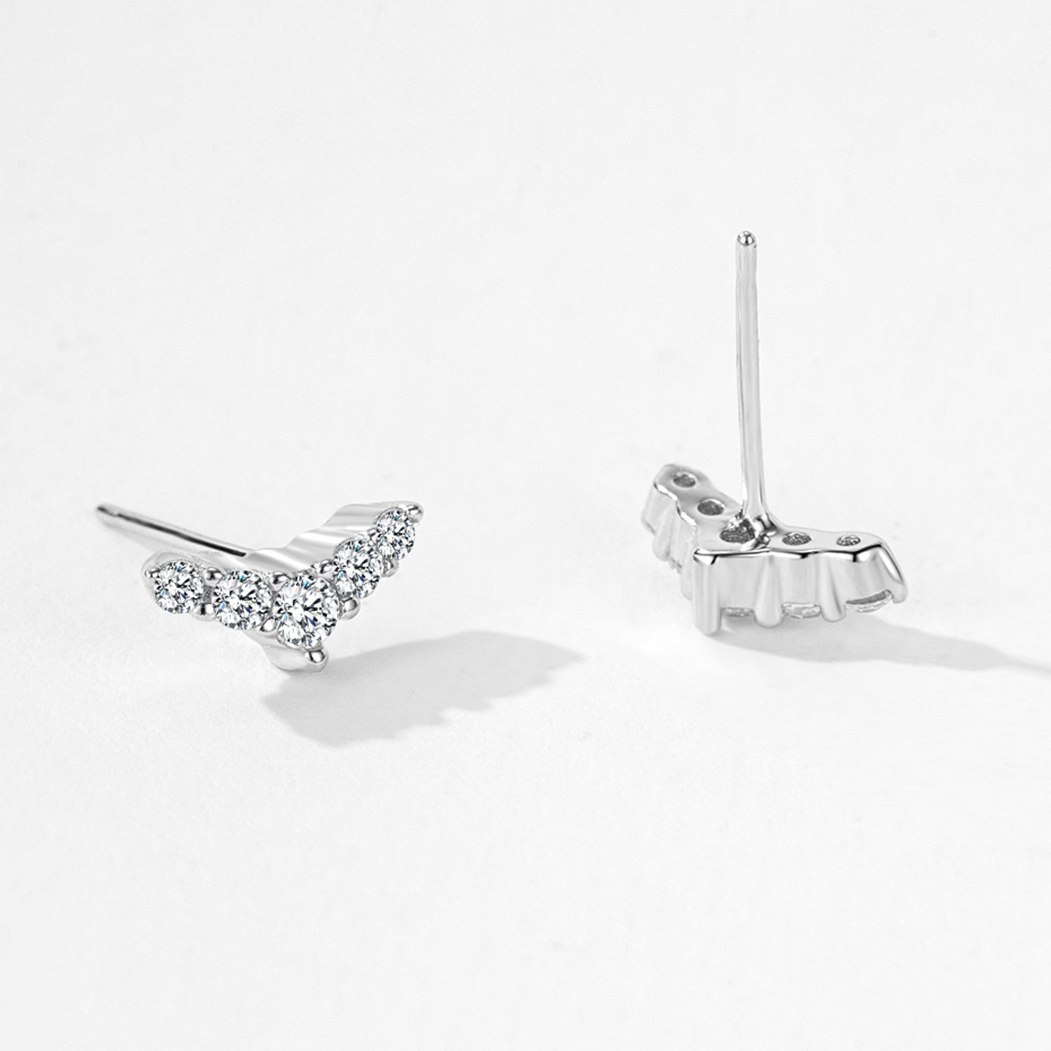 Wholesale S925 sterling silver V-shaped row diamond earrings