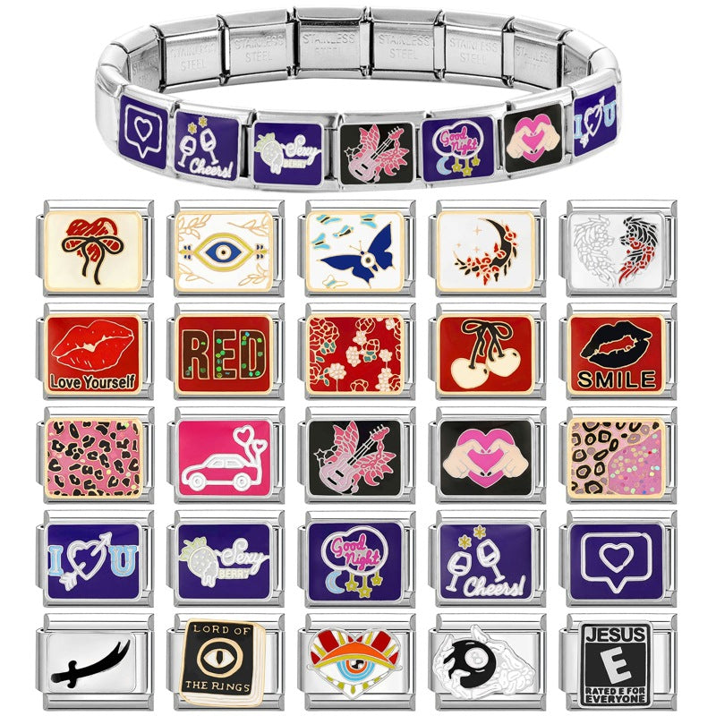 Wholesale  Italian Modular Bracelet 9mm DIY Splicing Removable Stainless Steel Combinable Bracelet