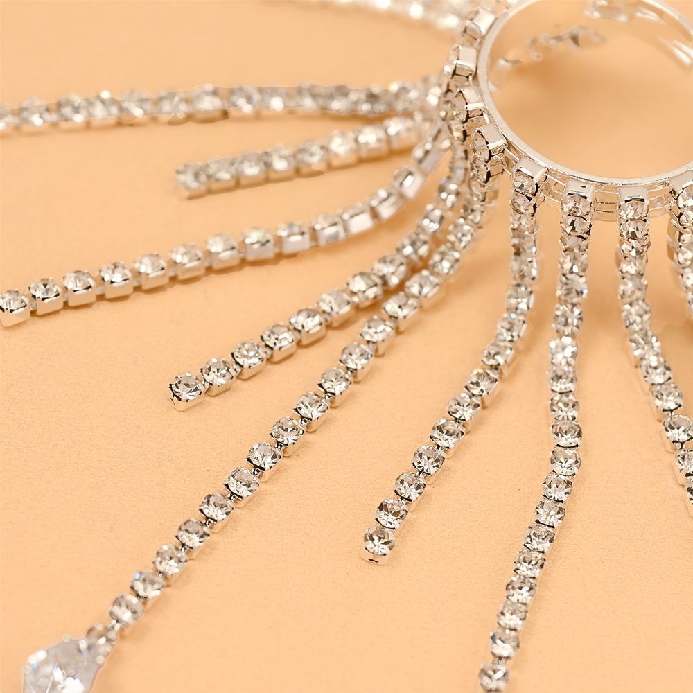 Wholesale Tassel Ring  Rhinestone Water Drop Ring