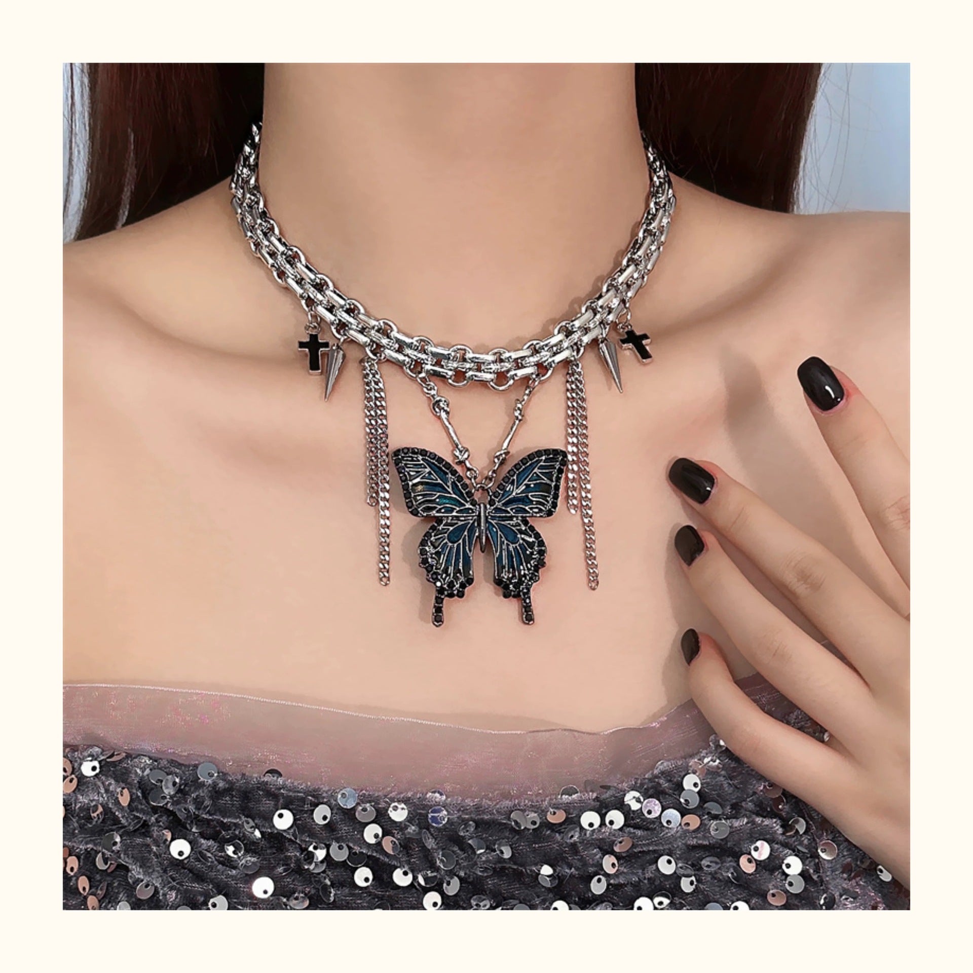 Wholesale  Butterfly Necklace  Clavicle Chain
