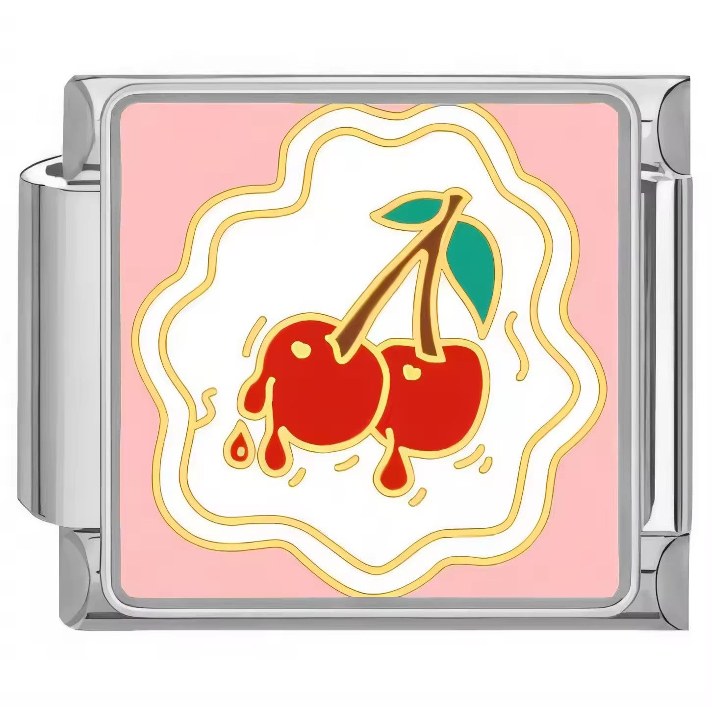 Wholesale Italian Charm Bracelet 9mm DIY Cherry Cute   Creative Stainless Steel Composable Bracelet