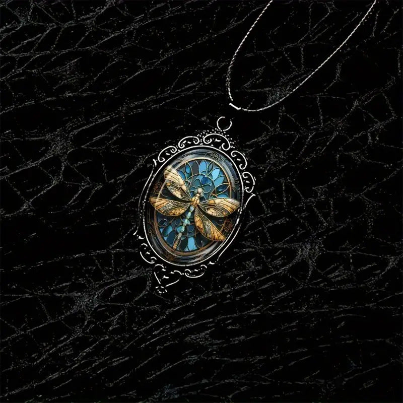 Wholesale Alloy Dragonfly Pendant Necklace Cross Chain Electroplated Men' s Jewelry