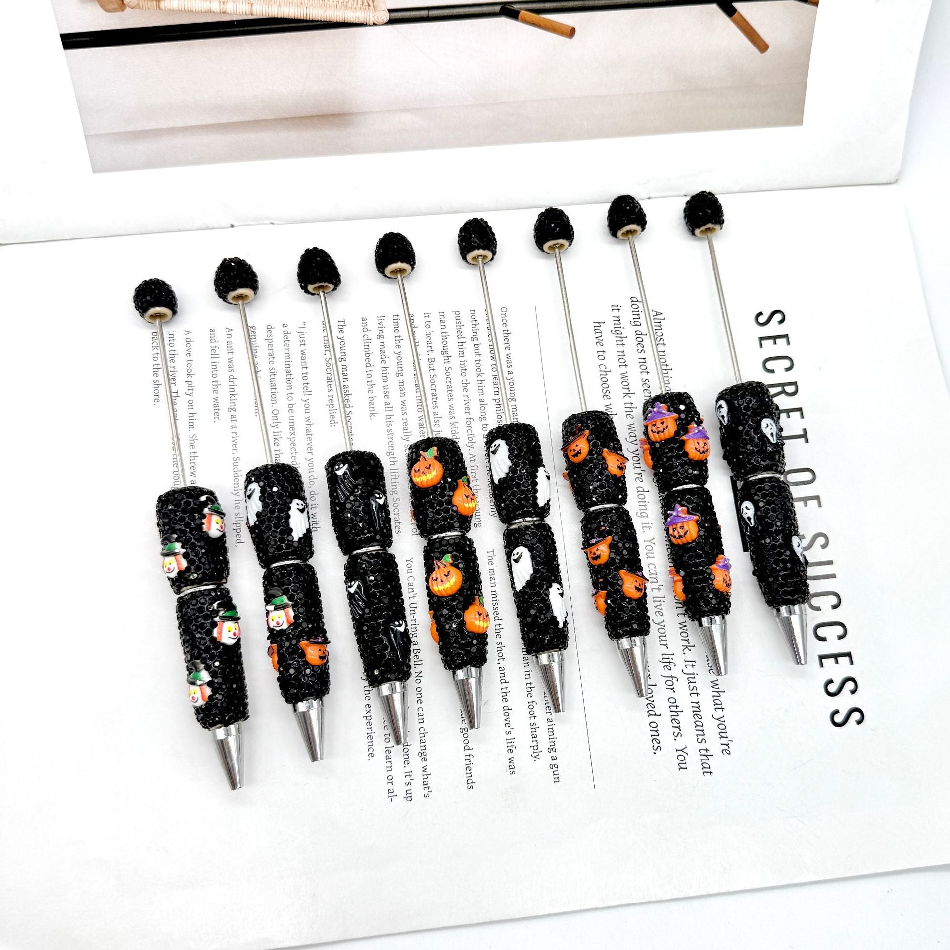 Wholesale  Full Diamond  Skull Pumpkin Ghost Series Beadable Pens