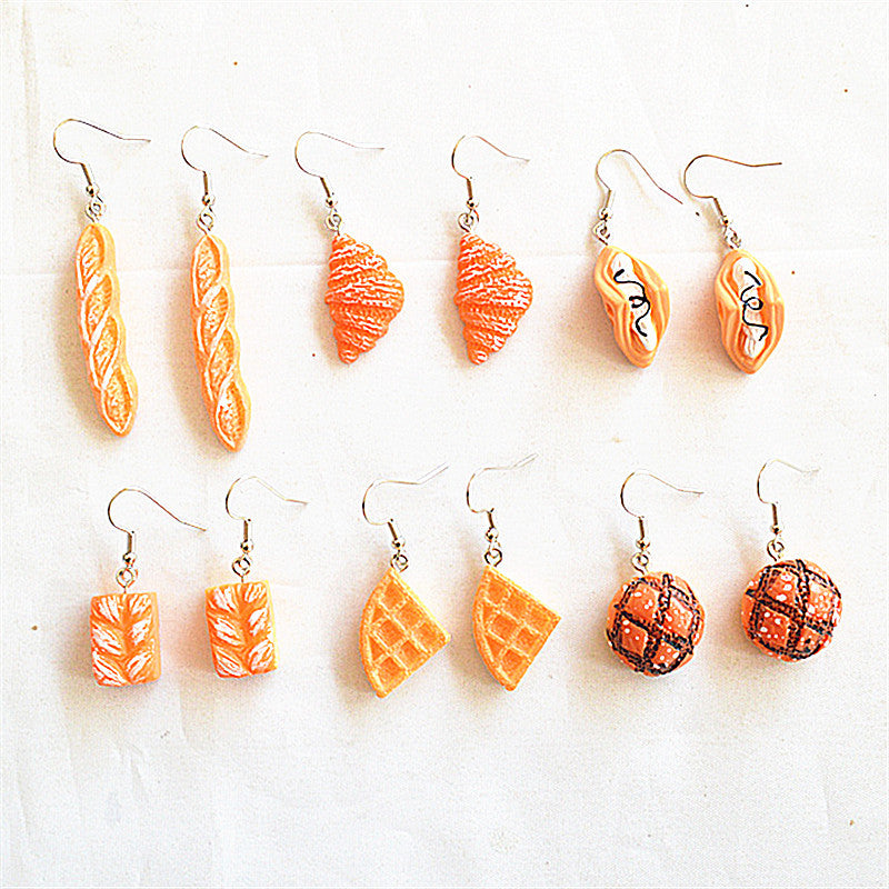Wholesale Creative Bakery Cake Earrings Resin Bread Earrings ACC-ES-XN016