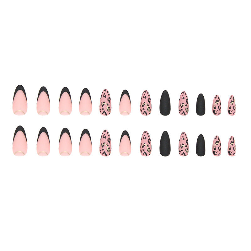 Wholesale Leopard Print French Press on Nails Kits Water Drop Plastic Nail Enhancement ACC-NS-MeiSu017