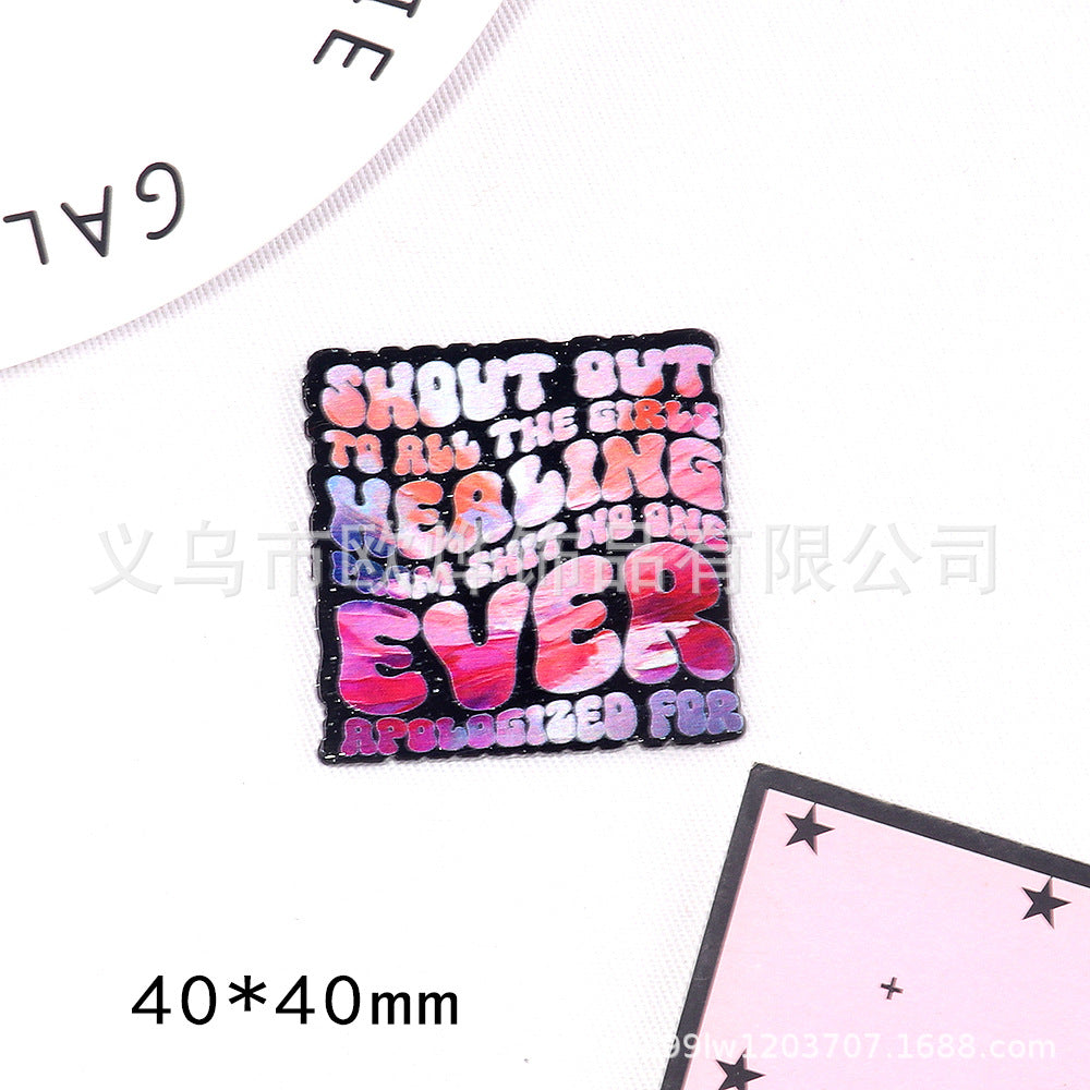 Wholesale 10pcs DIY Flatback cartoon letters cute Acrylic Flatback Badge Reels Retractable Keychain DIY Accessories