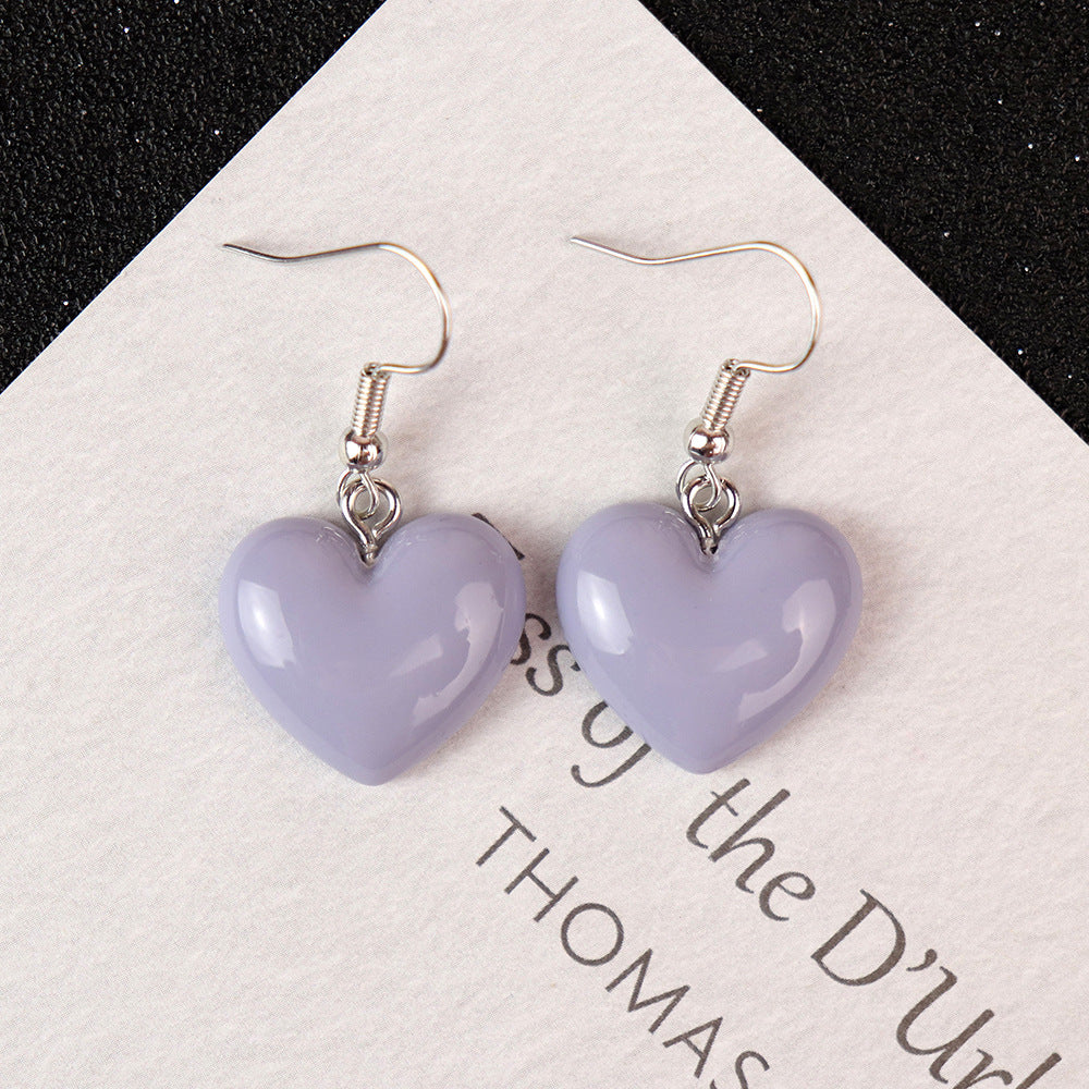 Wholesale Valentine' s Day Resin Flat Pearl Heart Earrings
