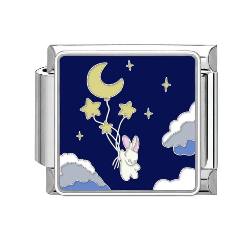 Wholesale 9mm Italian Charm Starter Bracelets DIY square Single Section Creative Stainless Steel Composable Bracelet