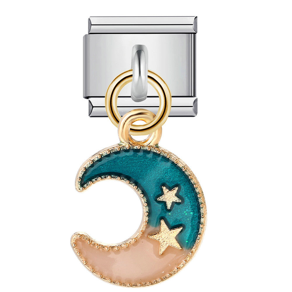 Wholesale  Italian Module Bracelet Pendant Series  Single Hook Titanium Steel Elastic Charms