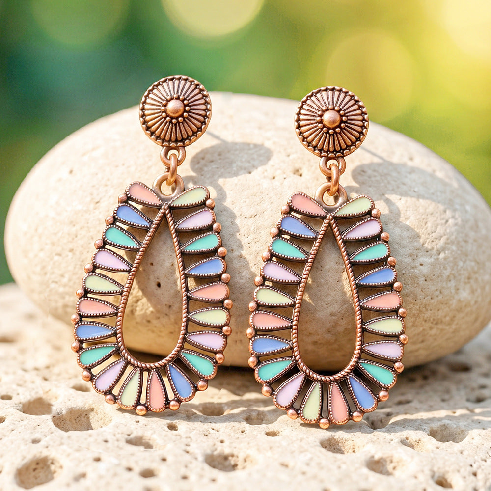 Wholesale Vintage Bohemian Drop Earrings Trendy Zinc Alloy Fashion Accessory