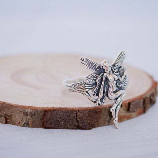 Wholesale Retro Angel Wing Ring for Women,  Silver Alloy,  Chic Jewelry Accessory for Everyday Wear and Gift