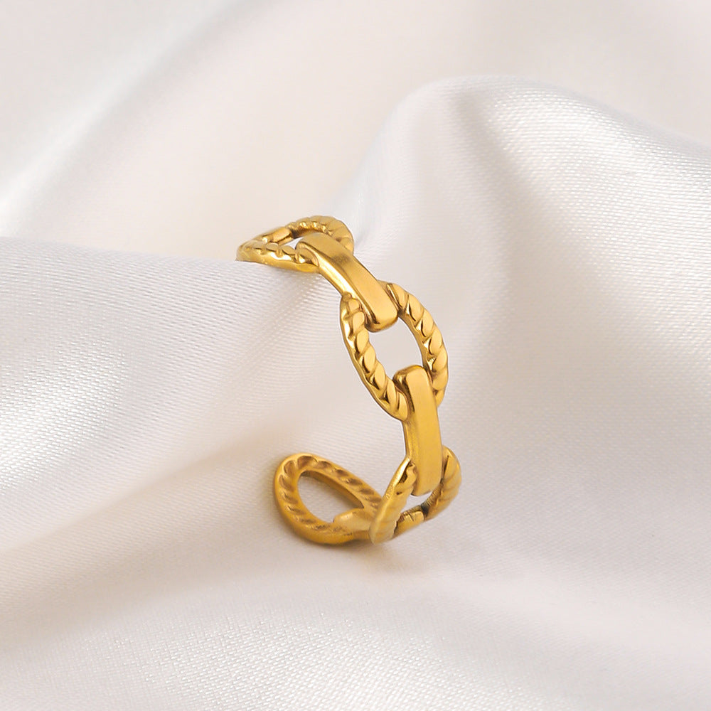 Wholesale Titanium Steel Ring Gold-plated Niche Light Luxury Ring