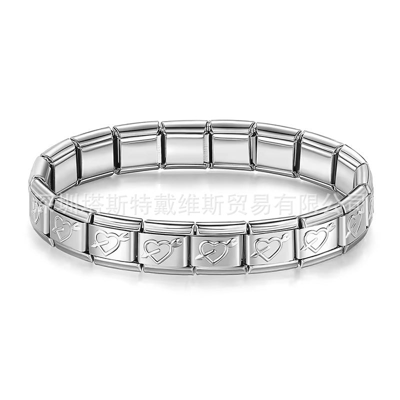 Wholesale  Italian Charm Bracelet 9mm DIY  single-section  Creative Stainless Steel Composable Bracelet