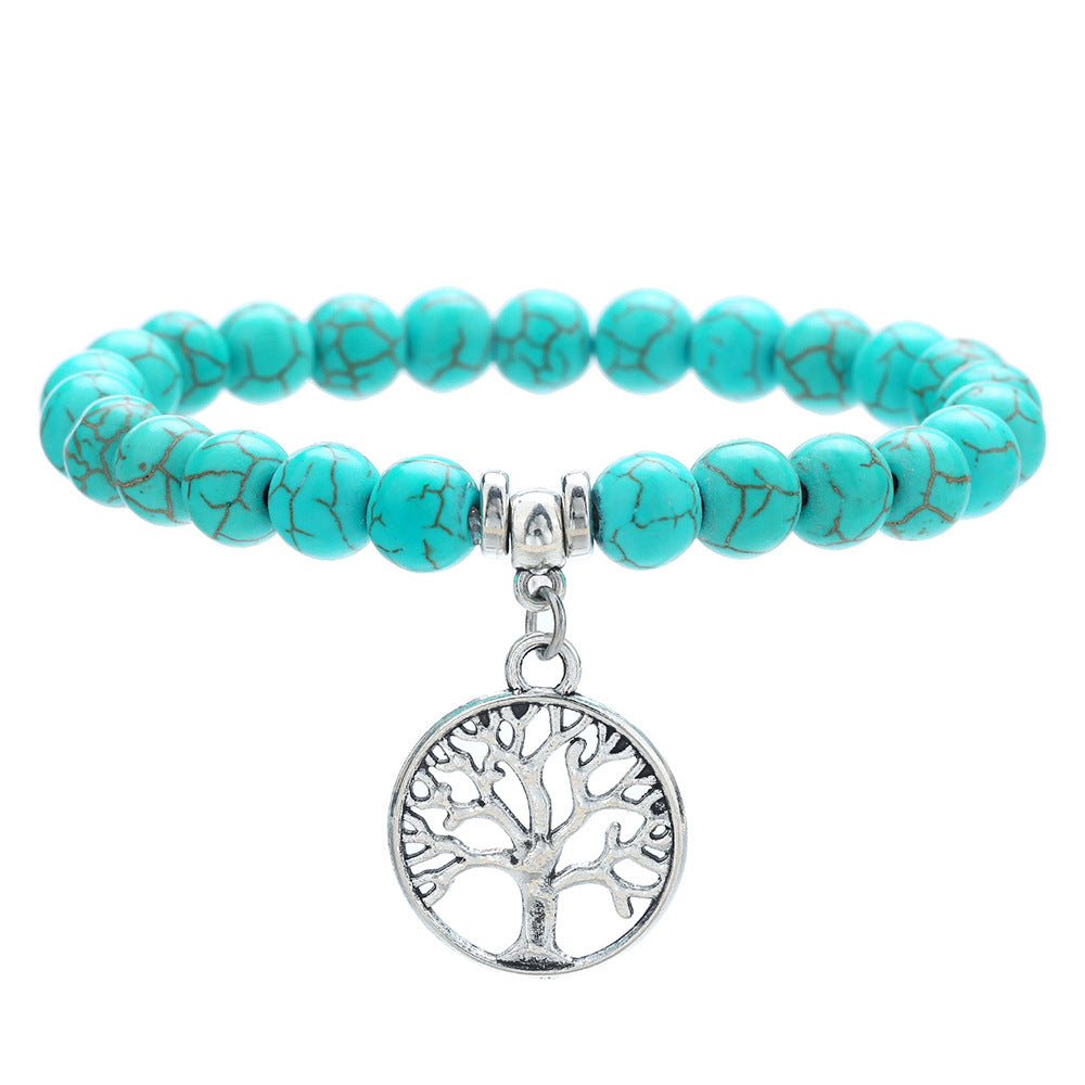 Wholesale 2pcs Turquoise Beaded Evil Eye Starfish Returnee Bracelet