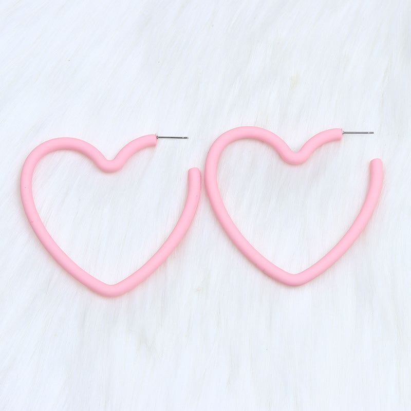 Wholesale Valentine's Day 12 Colors Big Heart Acrylic Earrings
