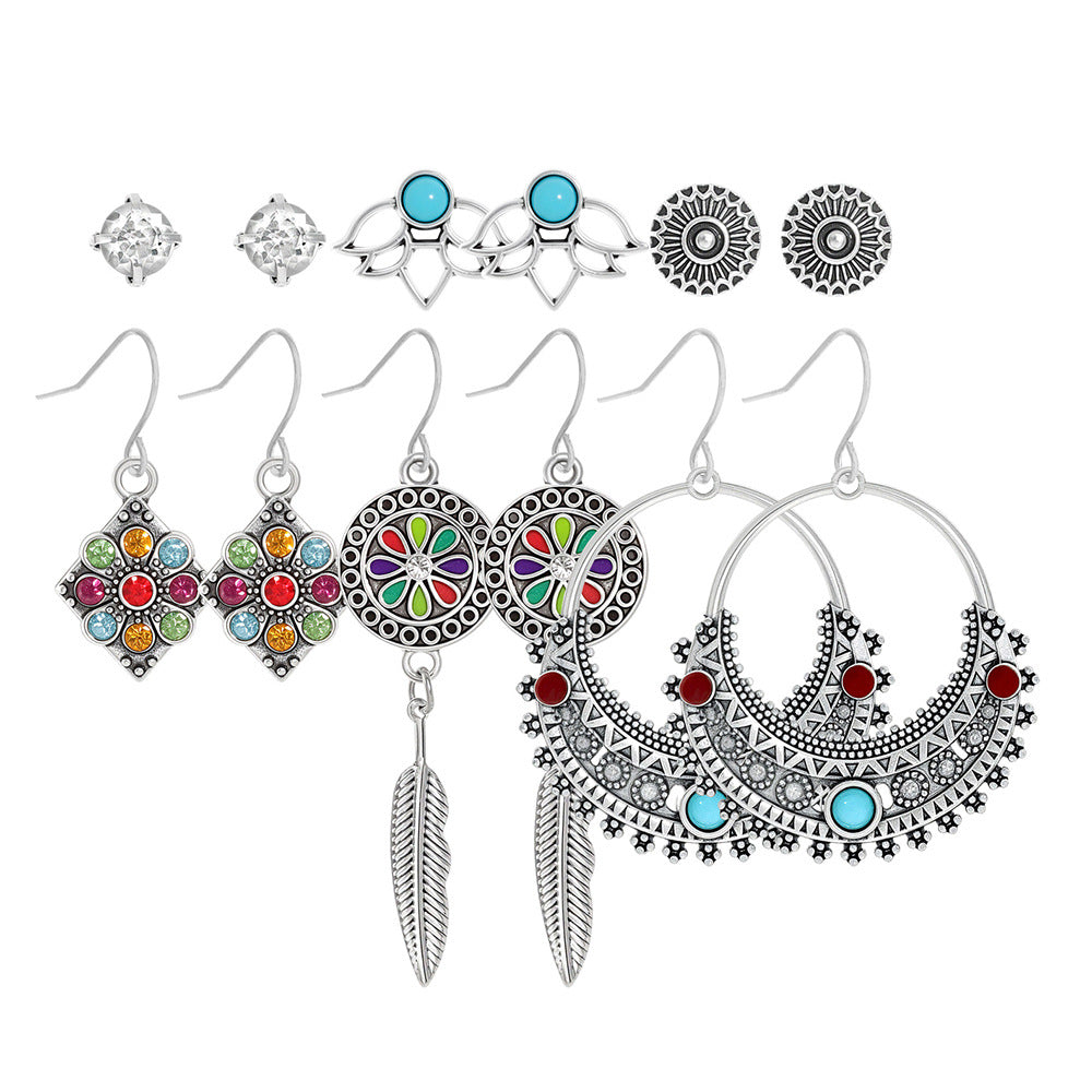Wholesale Zinc Alloy Bohemian Ethnic Earring Set - Trendy Fashion Accessory