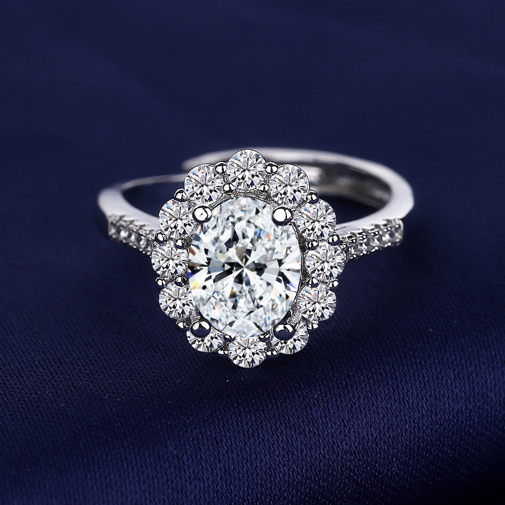 Wholesale  ocean heart inlaid sapphire group inlaid ring