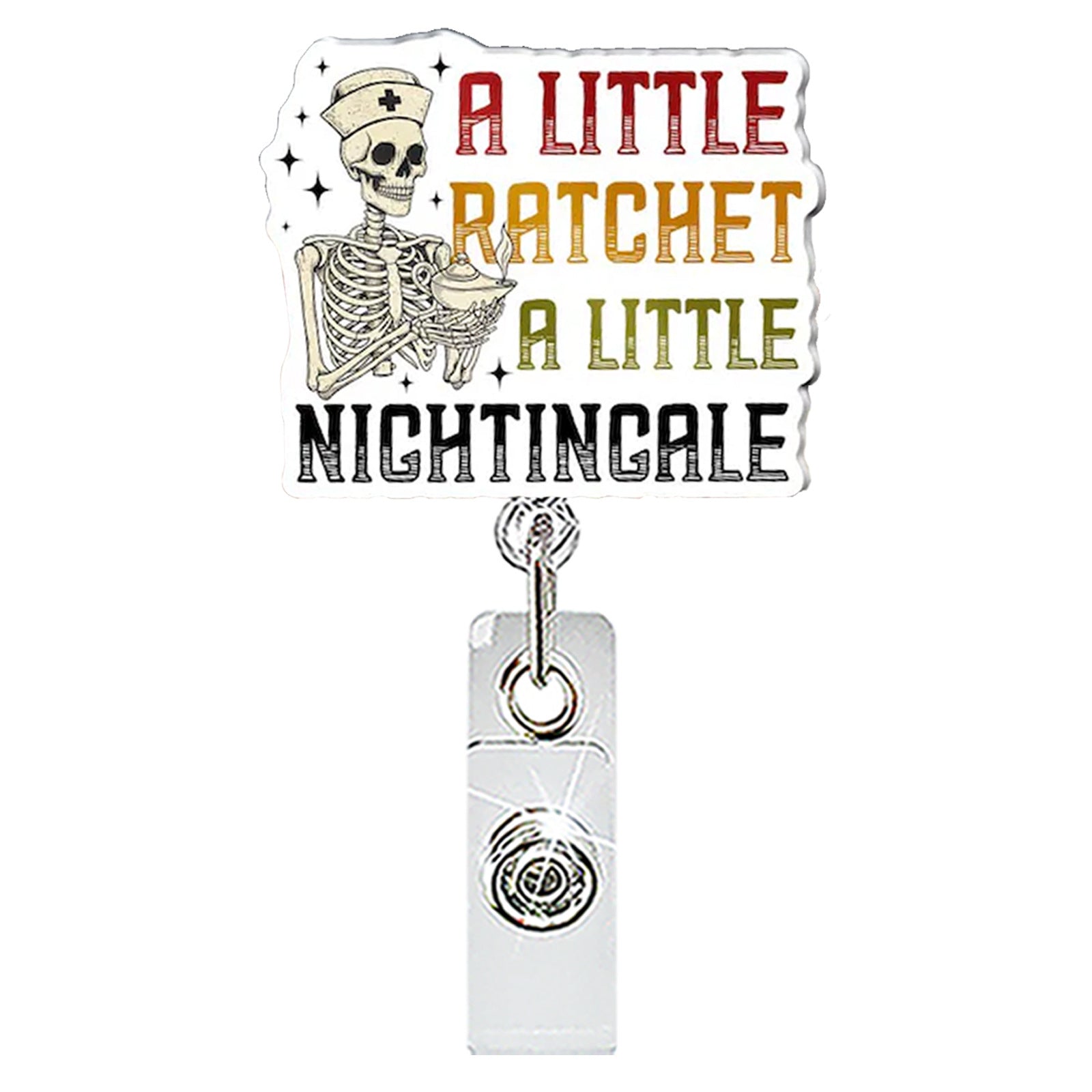 Wholesale  Pumpkin Ghost Skeleton Acrylic Retractable Badge Reel for Medical ID Card Keychain Accessory