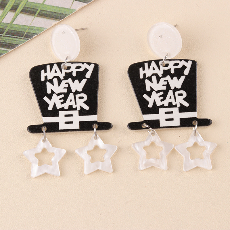 Wholesale Christmas Series Cup Snowman Acrylic Earrings