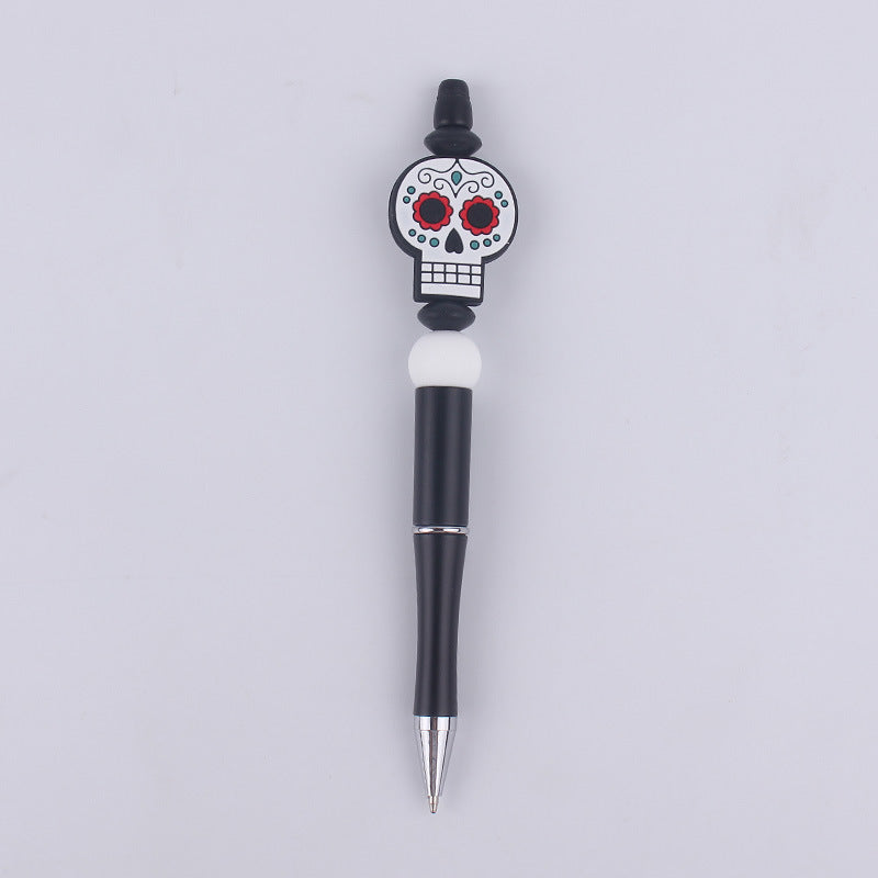 Wholesale  Halloween Pumpkin spider silicone  beaded pen