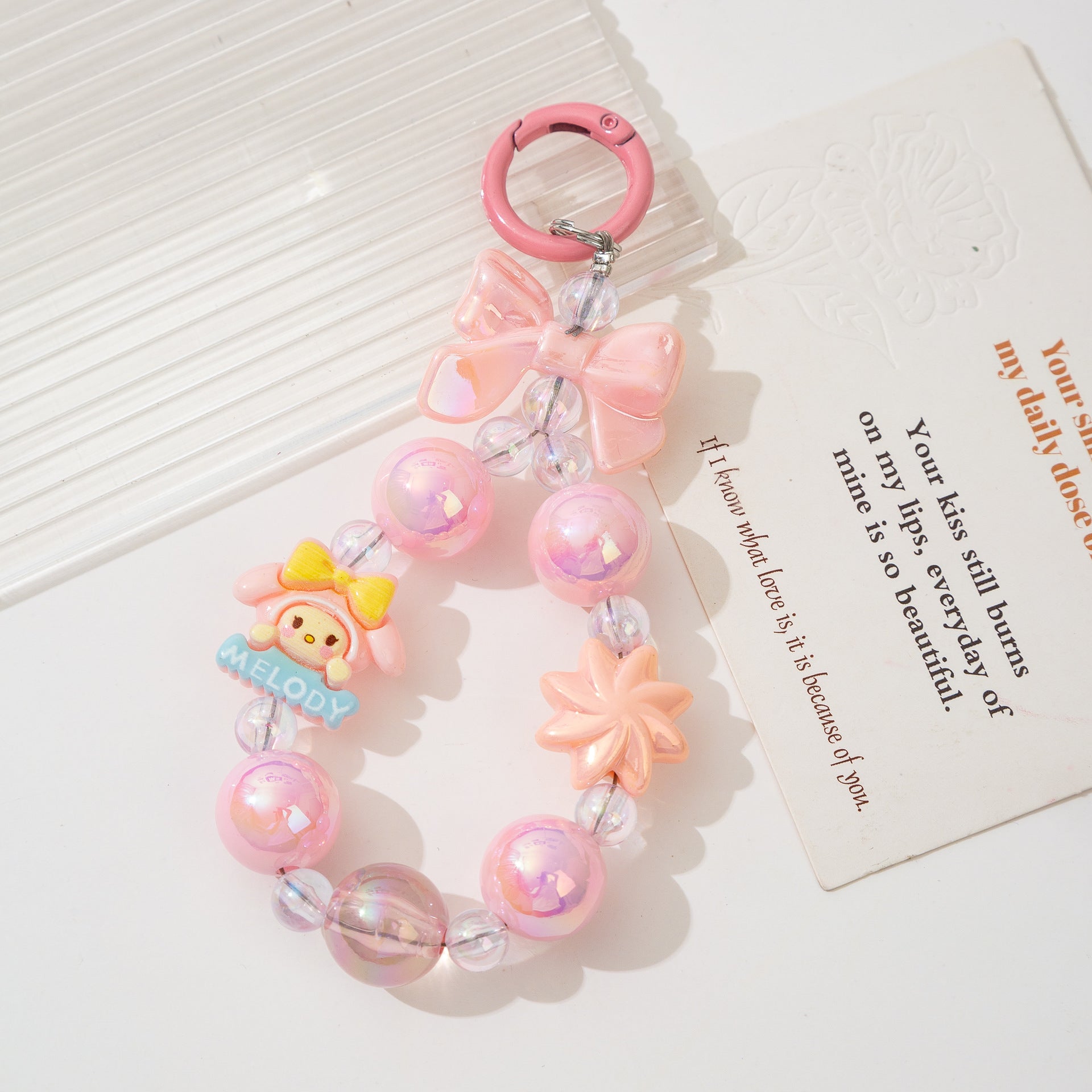 Wholesale Cartoon Fun Handmade Beaded Acrylic Colorful Keychain ACCVIP