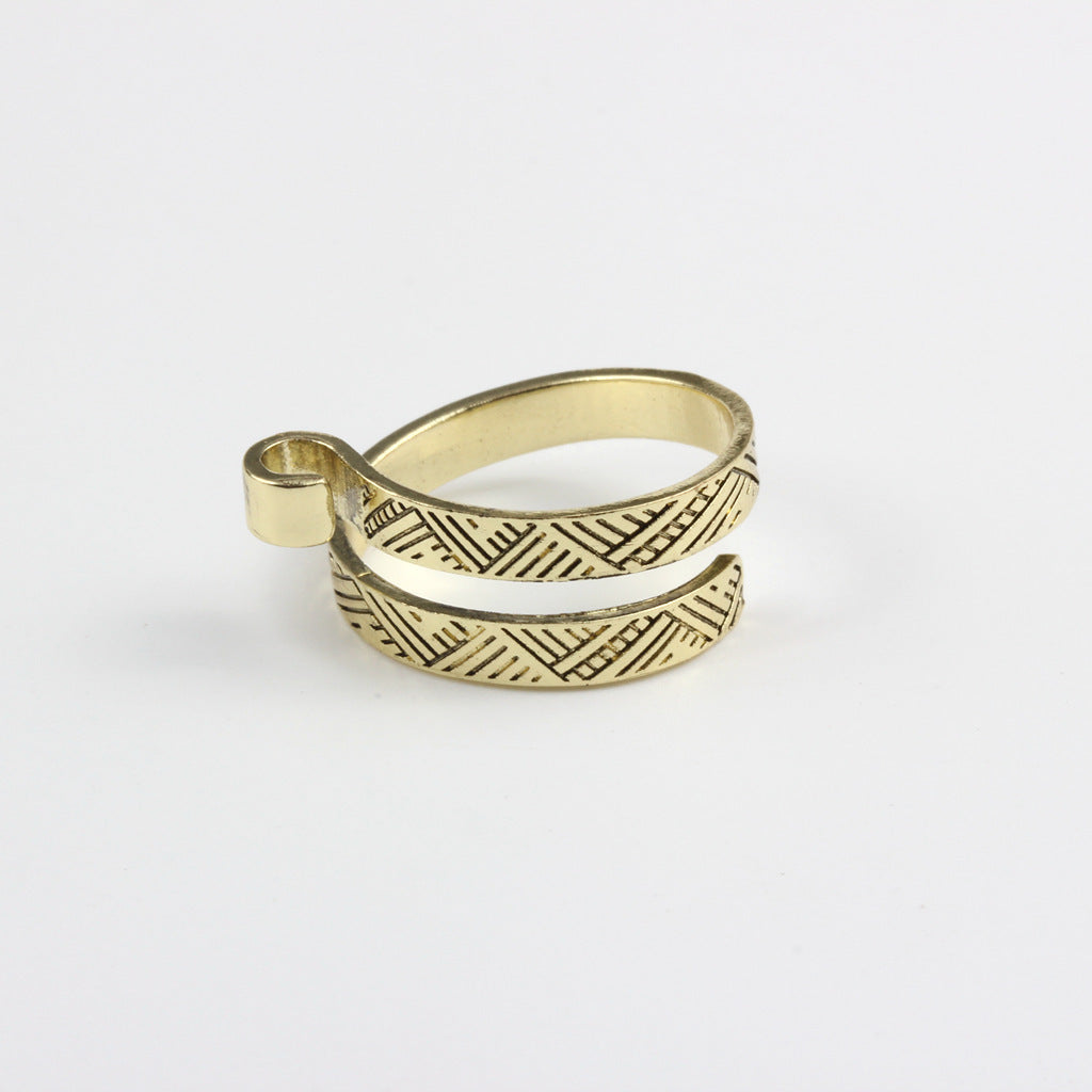 Wholesale Vintage Style Feather Flower Pattern Ring Set